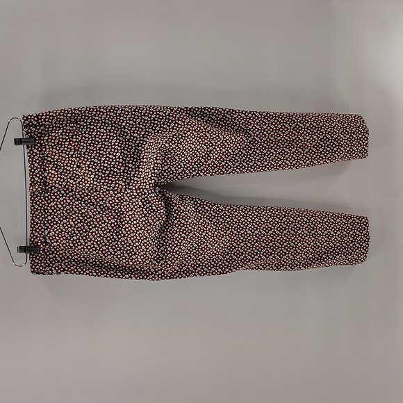 H&M Medallion Cropped Retro Pixie Pant Size 8 Zip Side rust White And Navy Color - Picture 6 of 8